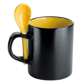Hrnček s lyžičkou dvojfarebný 0,3l