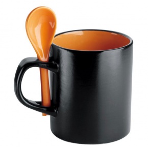 Hrnček s lyžičkou dvojfarebný 0,3l