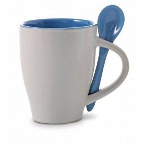 Keramický hrnček s lyžičkou