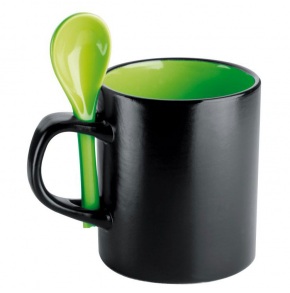 Hrnček s lyžičkou dvojfarebný 0,3l