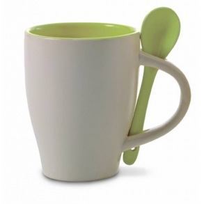 Keramický hrnček s lyžičkou