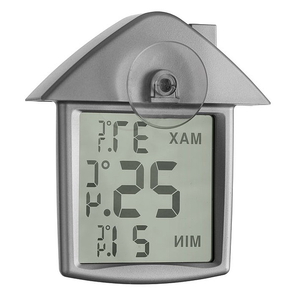 Meteostanica v tvare domu, strieborná matná