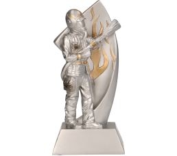 Figúrka odlievaná hasič strieborná H-17,5 cm